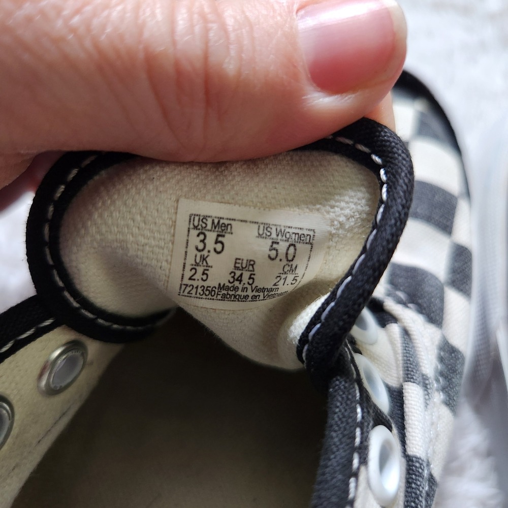 Vans Authentic Checkerboard Black White‎ Kids Sneakers 3.5 Men 5 Women - Picture 3 of 3